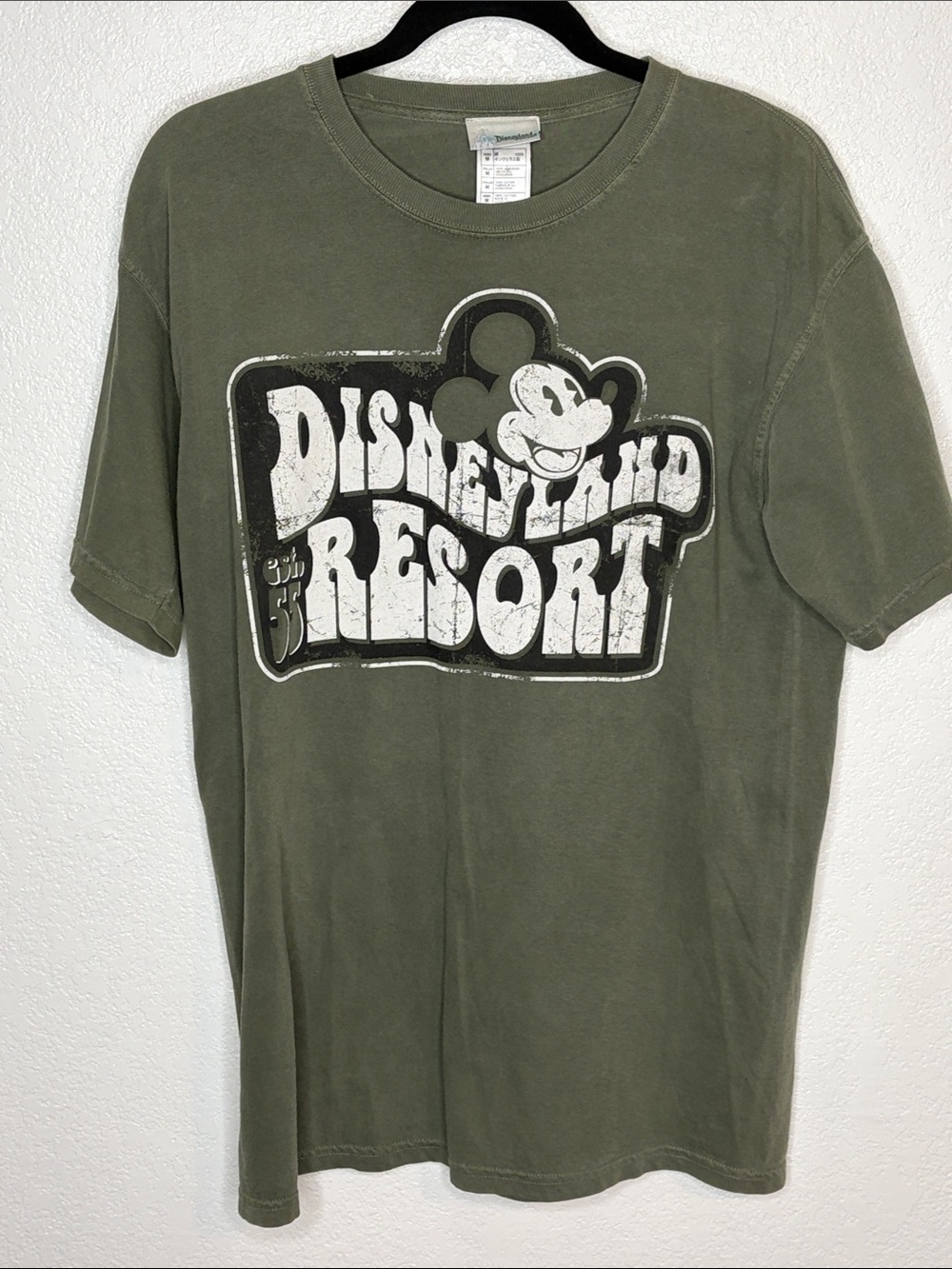 Disneyland Resort Green Mickey Mouse Graphic Tee Shirt Size Medium